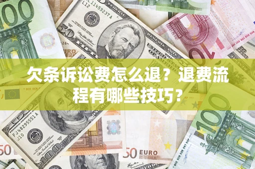 北京欠条诉讼费怎么退？退费流程有哪些技巧？