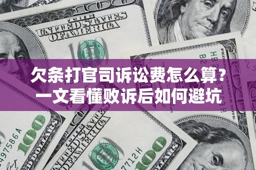 北京欠条打官司诉讼费怎么算？一文看懂败诉后如何避坑